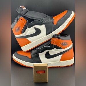 Nike Air Jordan 1 Retro Shattered Backboard 2025 Sz 13 Black Orange Off White